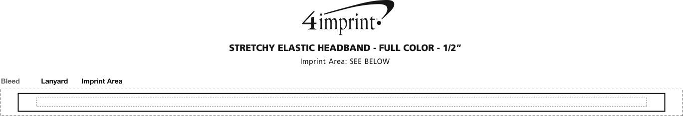 Imprint Area of Stretchy Elastic Headband - Full Color - 1/2"