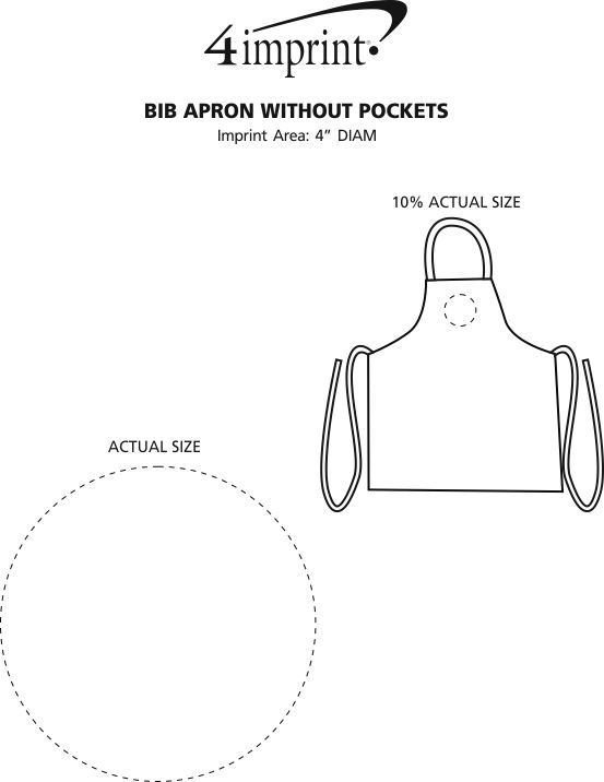 Imprint Area of Bib Apron without Pockets