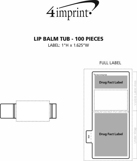 Imprint Area of Lip Balm Tub - 100-Pieces