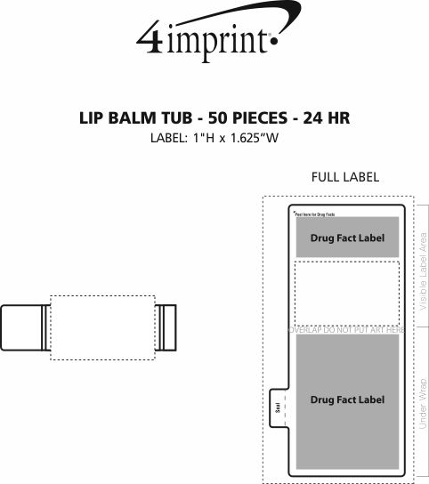 Imprint Area of Lip Balm Tub - 50-Pieces - 24 hr