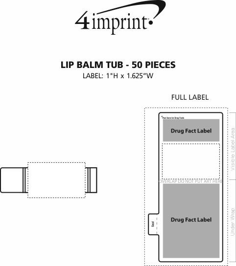 Imprint Area of Lip Balm Tub - 50-Pieces
