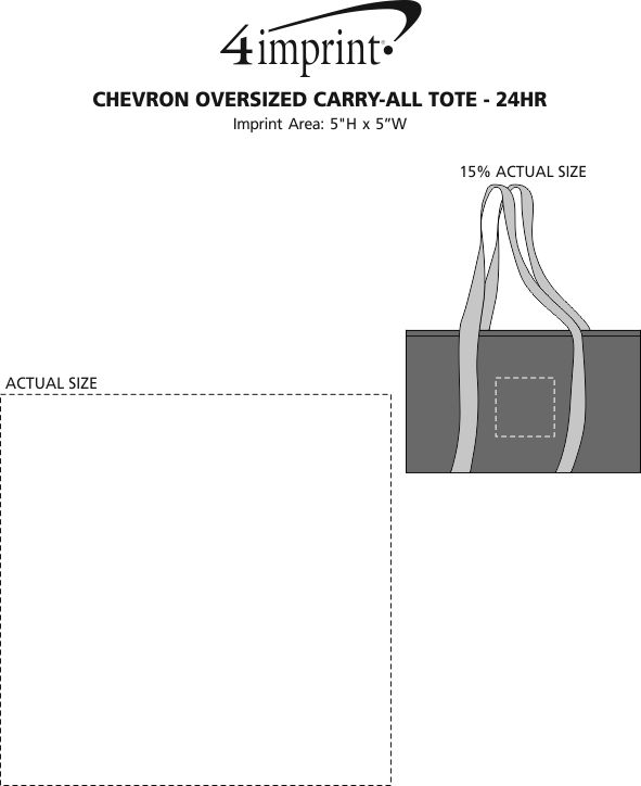 Imprint Area of Chevron Oversized Carry-All Tote - 24 hr