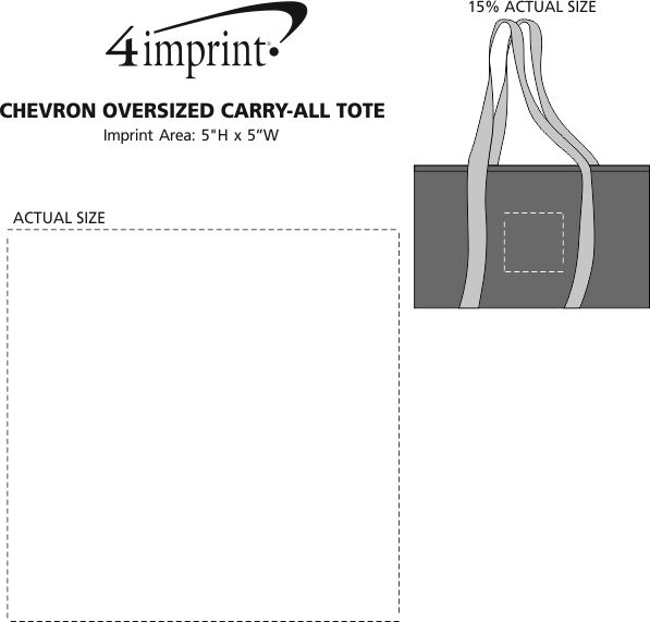 Imprint Area of Chevron Oversized Carry-All Tote