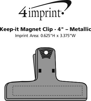 Imprint Area of Keep-it Magnet Clip - 4" - Metallic