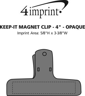 Imprint Area of Keep-it Magnet Clip - 4" - Opaque