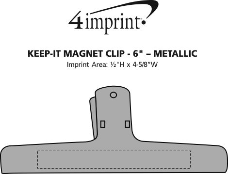 Imprint Area of Keep-it Magnet Clip - 6" - Metallic