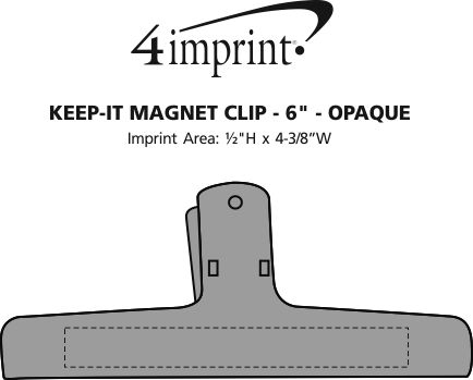 Imprint Area of Keep-it Magnet Clip - 6" - Opaque