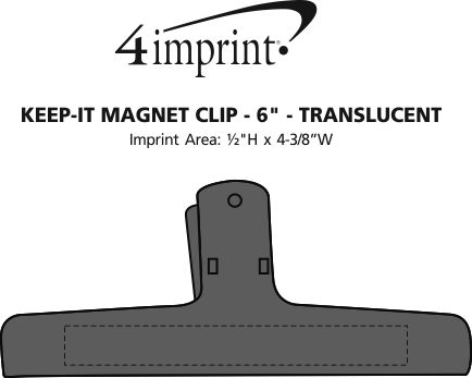 Imprint Area of Keep-it Magnet Clip - 6" - Translucent