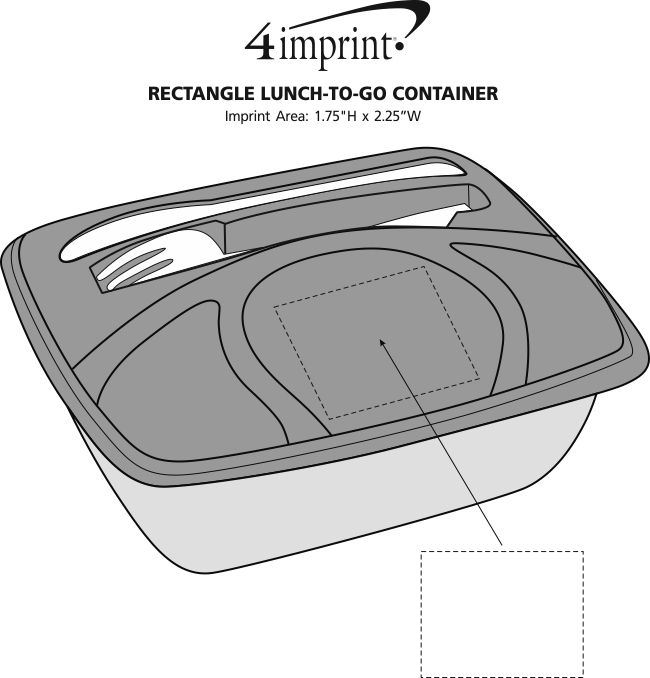 Imprint Area of Rectangle Lunch-To-Go Container
