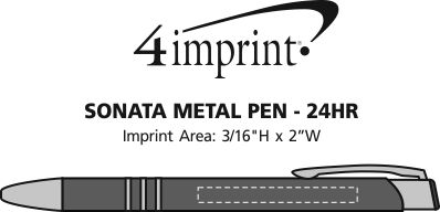 Imprint Area of Sonata Metal Pen - 24 hr