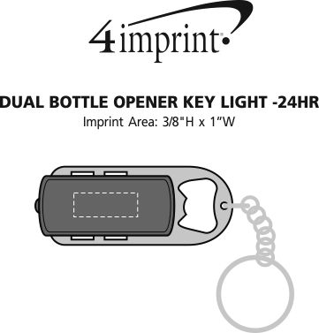 Imprint Area of Dual Bottle Opener Key Light - 24 hr