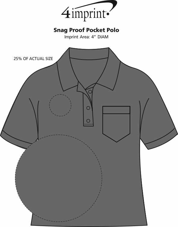 Imprint Area of Snag Proof Pocket Polo