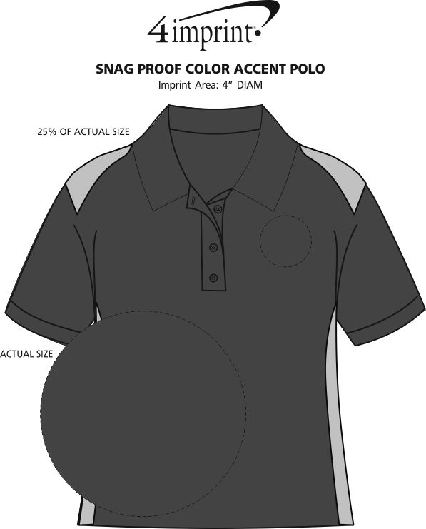 Imprint Area of Snag Proof Color Accent Polo