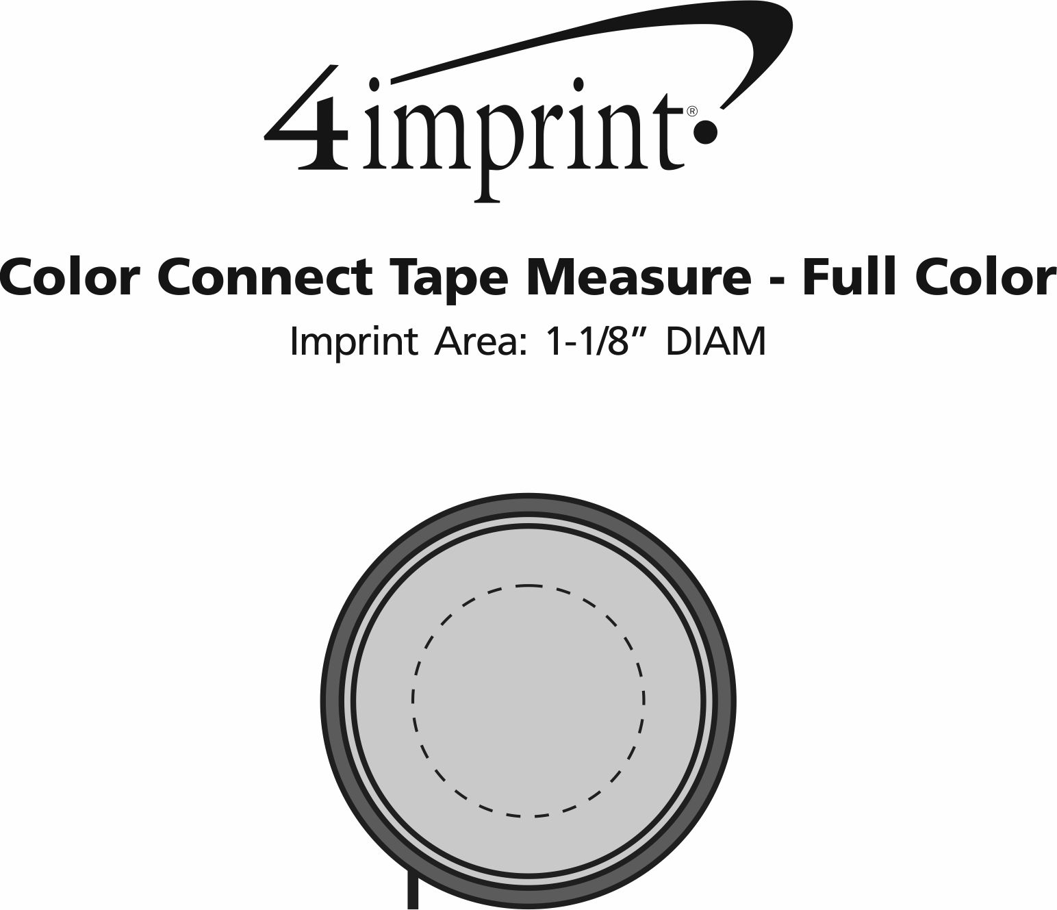Imprint Area of Color Connect Tape Measure - Full Color