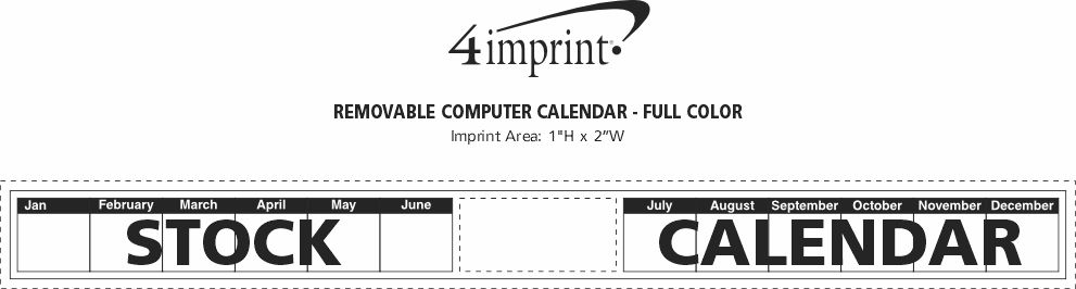 Imprint Area of Removable Computer Calendar - Full Color