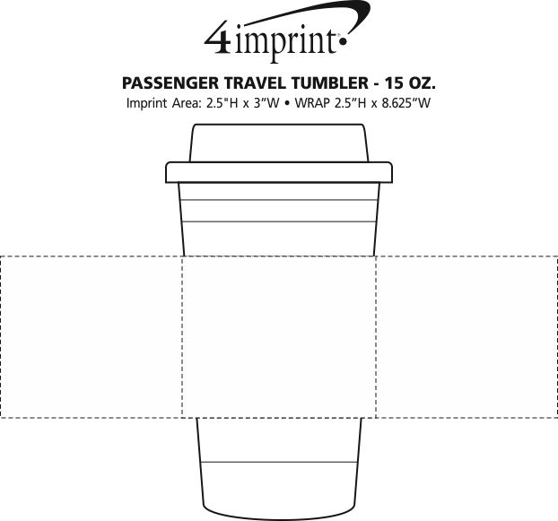 Imprint Area of Passenger Travel Tumbler - 15 oz.