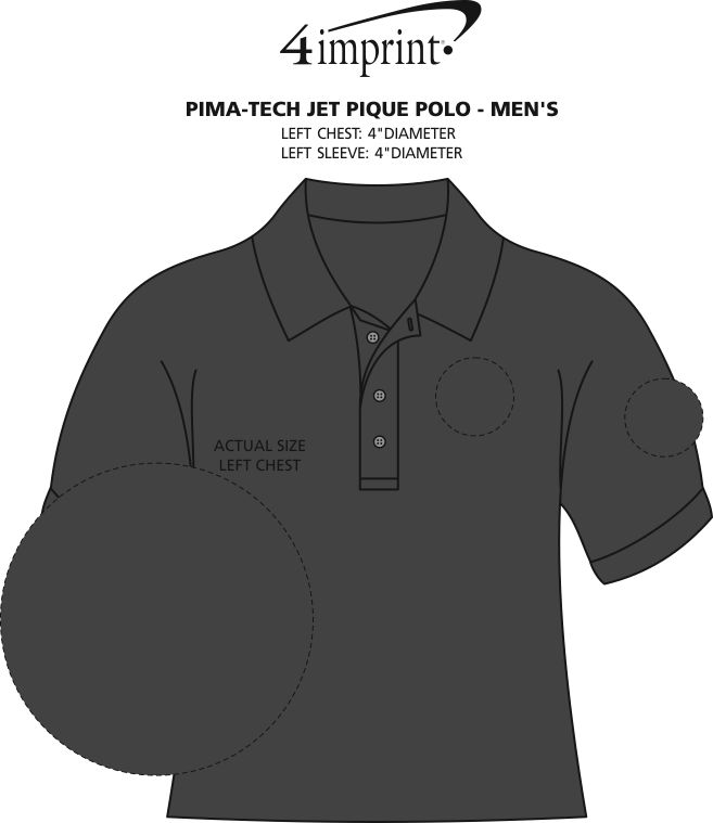 Imprint Area of Pima-Tech Jet Pique Polo - Men's