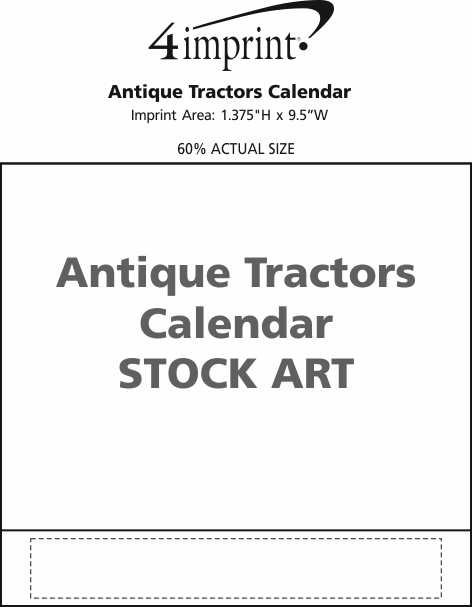 Imprint Area of Antique Tractors Calendar
