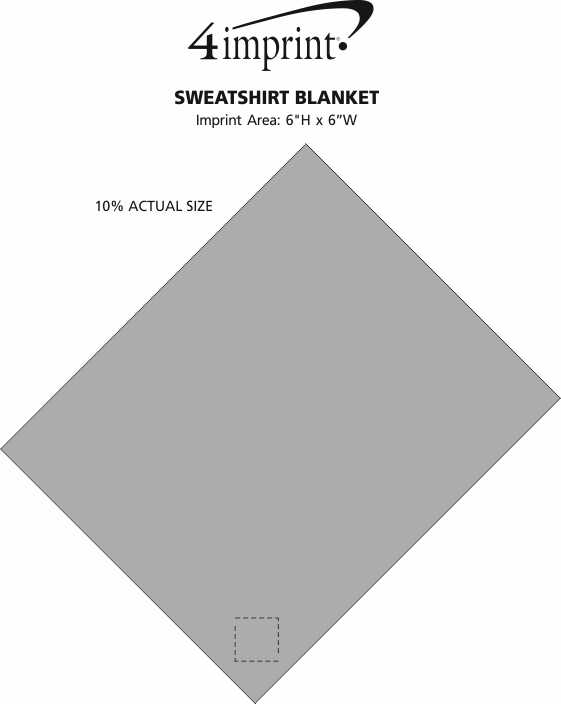 Imprint Area of Sweatshirt Blanket