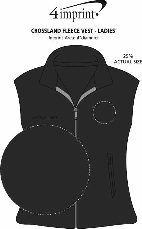 Imprint Area of Crossland Fleece Vest - Ladies'