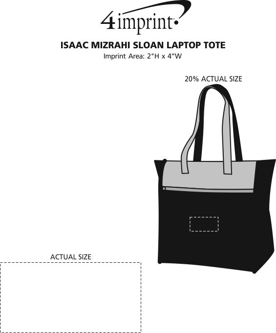 Imprint Area of Isaac Mizrahi Sloan Laptop Tote