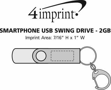 Imprint Area of Smartphone USB Swing Drive - 2GB
