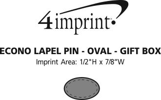 Imprint Area of Econo Lapel Pin - Oval - Gift Box