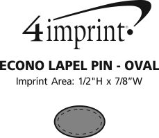Imprint Area of Econo Lapel Pin - Oval