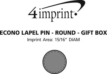 Imprint Area of Econo Lapel Pin - Round - Gift Box