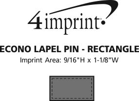 Imprint Area of Econo Lapel Pin - Rectangle