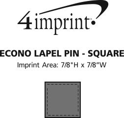 Imprint Area of Econo Lapel Pin - Square