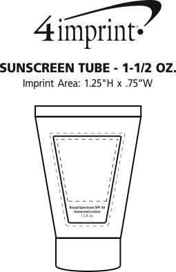 Imprint Area of Sunscreen Tube - 1-1/2 oz.