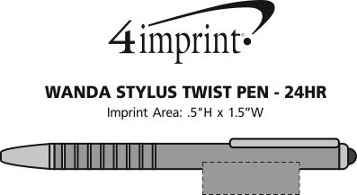 Imprint Area of Wanda Stylus Twist Pen - 24 hr