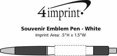 Imprint Area of Souvenir Emblem Pen - White