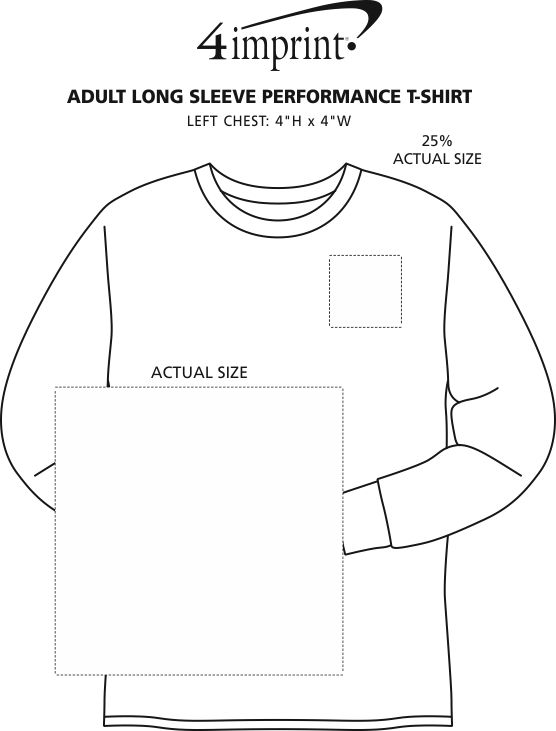 Imprint Area of Adult Performance Blend Long Sleeve T-Shirt