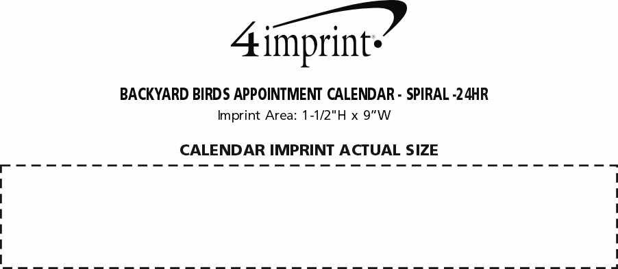 Imprint Area of Backyard Birds Appointment Calendar - Spiral - 24 hr