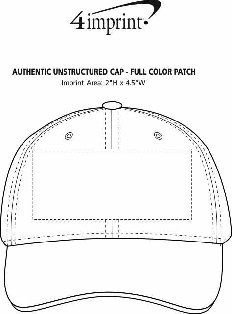 Imprint Area of Authentic Unstructured Cap - Full Color Patch
