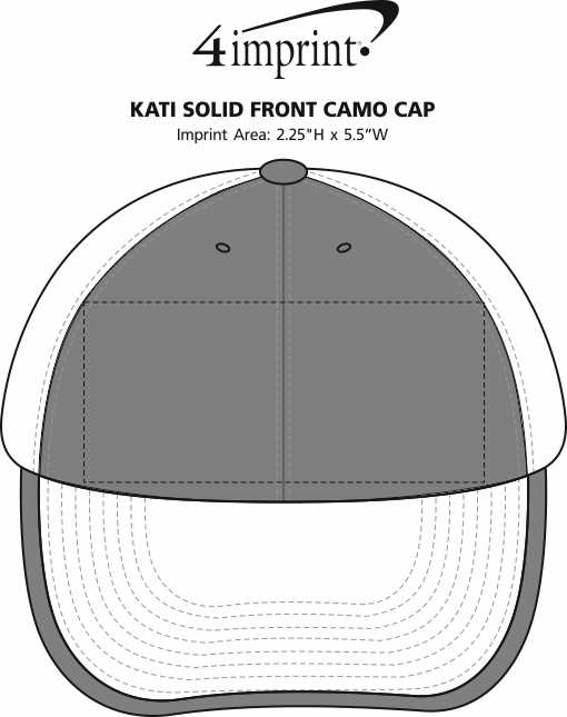 Imprint Area of Kati Solid Front Camo Cap