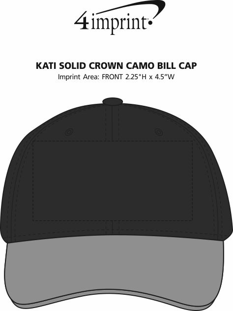 Imprint Area of Kati Solid Crown Camo Bill Cap