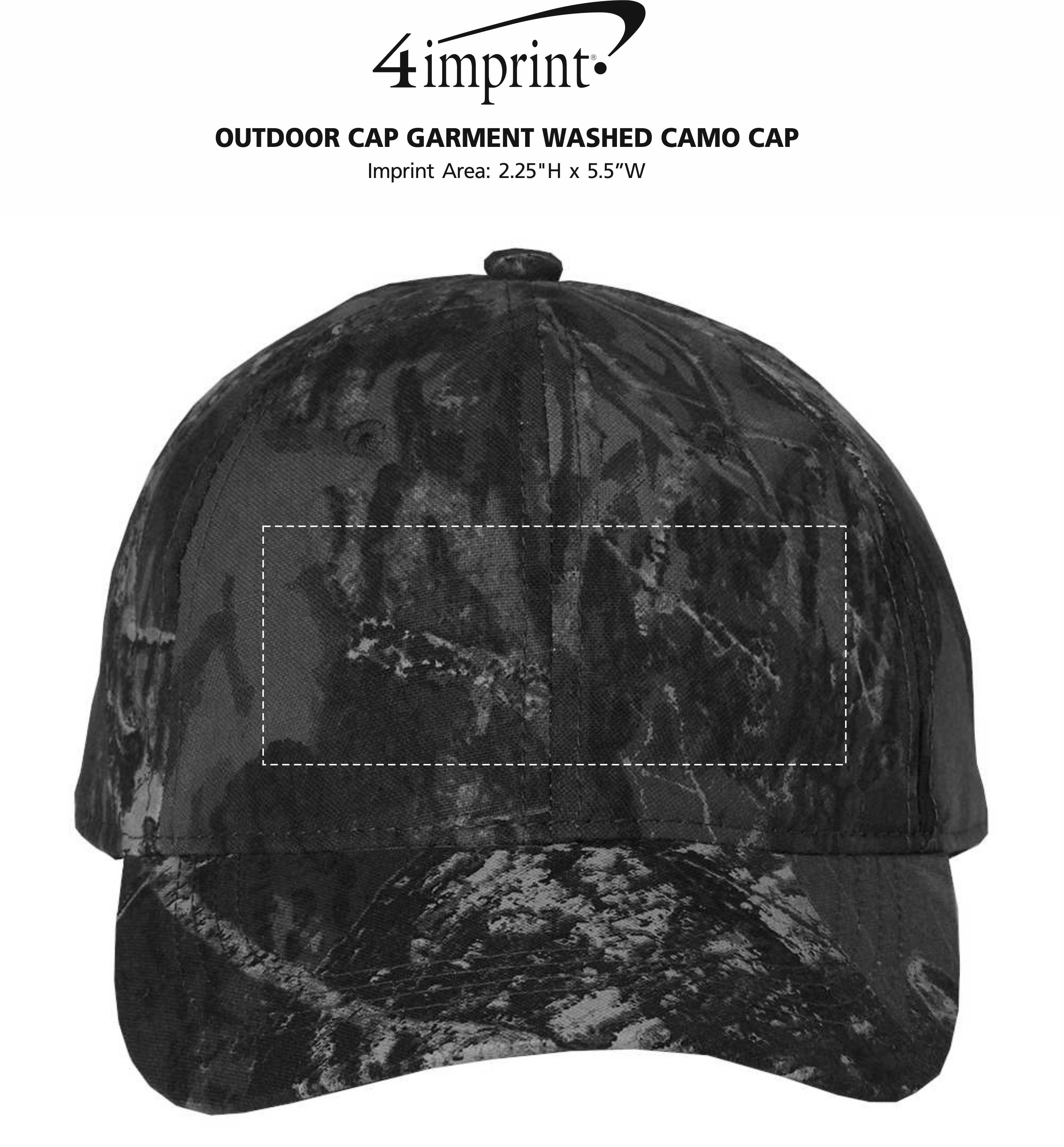 Imprint Area of Outdoor Cap Garment-Washed Camo Cap