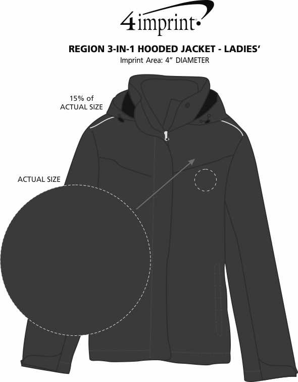 Imprint Area of Region 3-in-1 Hooded Jacket - Ladies'
