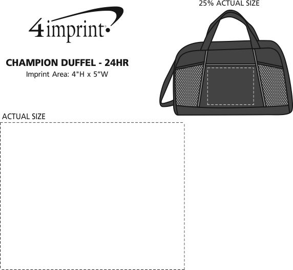 Imprint Area of Championship Duffel - 24 hr