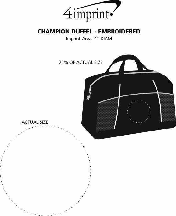 Imprint Area of Championship Duffel - Embroidered