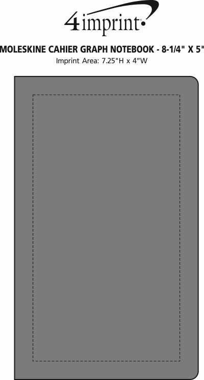 Imprint Area of Moleskine Cahier Graph Notebook - 8-1/4" x 5"