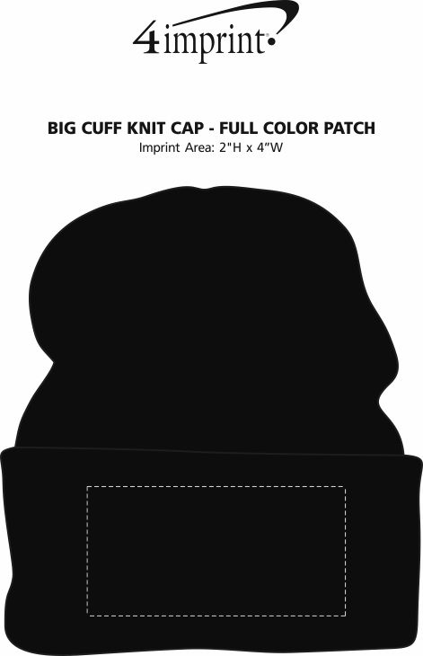 Imprint Area of Big Cuff Knit Cap - Full Color Patch