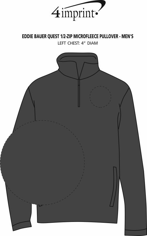 Imprint Area of Eddie Bauer Quest 1/2-Zip Microfleece Pullover - Men's