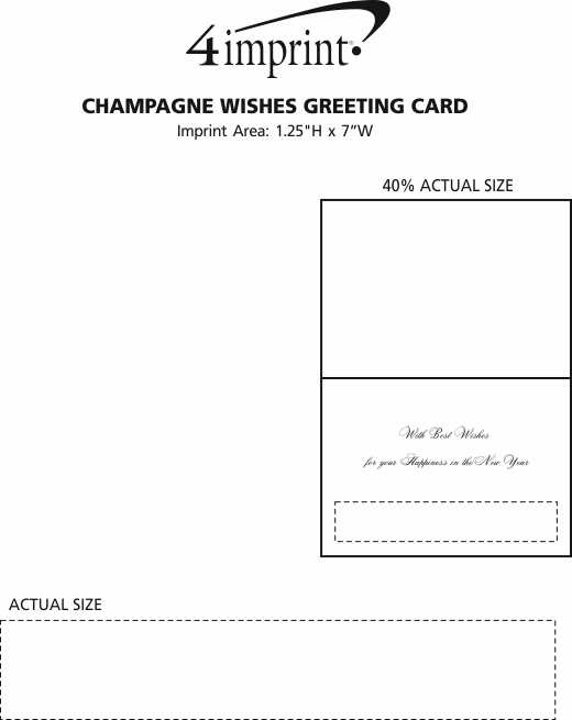 Imprint Area of Champagne Wishes Greeting Card