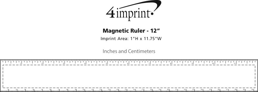 Imprint Area of Magnetic Ruler - 12"
