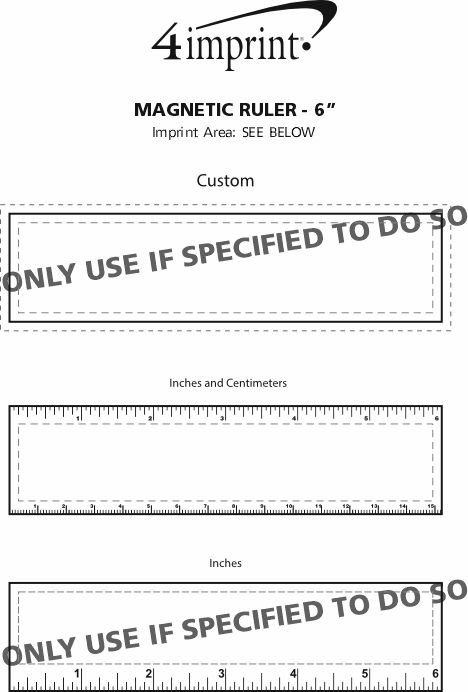 Imprint Area of Magnetic Ruler - 6"