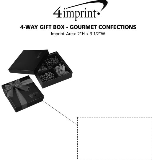 Imprint Area of 4-Way Gift Box - Gourmet Confections
